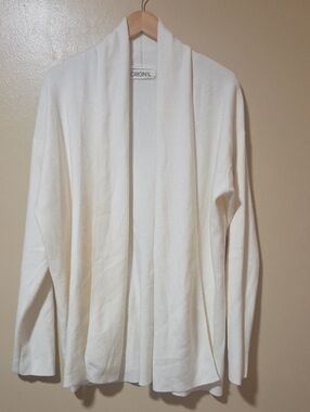 Oversized  Cream Open-Front Women's Cardigan